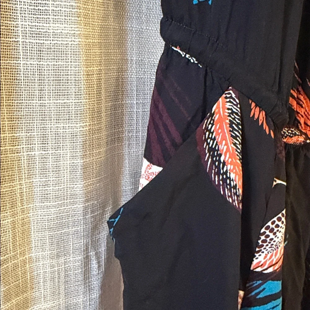 NWT Torrid Black Dress with Colorful Leaf Pattern - Picture 5 of 9